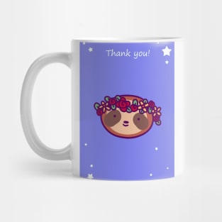 Thank You - Flower Crown Sloth Face Mug